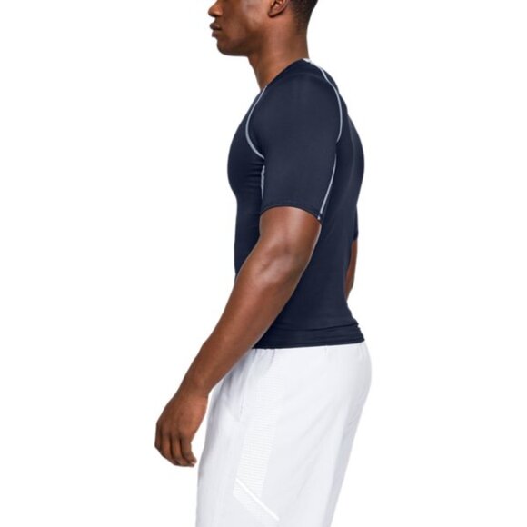 Men's UA HeatGear® Armour Short Sleeve Compression Shirt - Midnight Navy (410) - Picture 7 of 8
